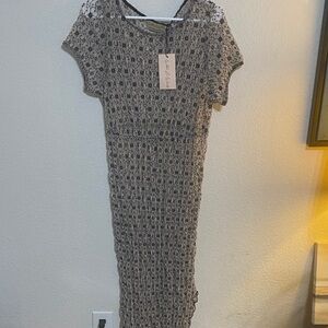 NWT What Lo Wants Sheet Cover up/Dress in Black and Cream